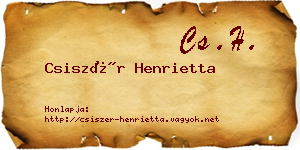 Csiszér Henrietta névjegykártya