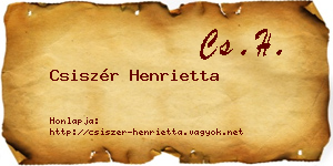 Csiszér Henrietta névjegykártya