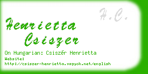 henrietta csiszer business card