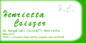 henrietta csiszer business card